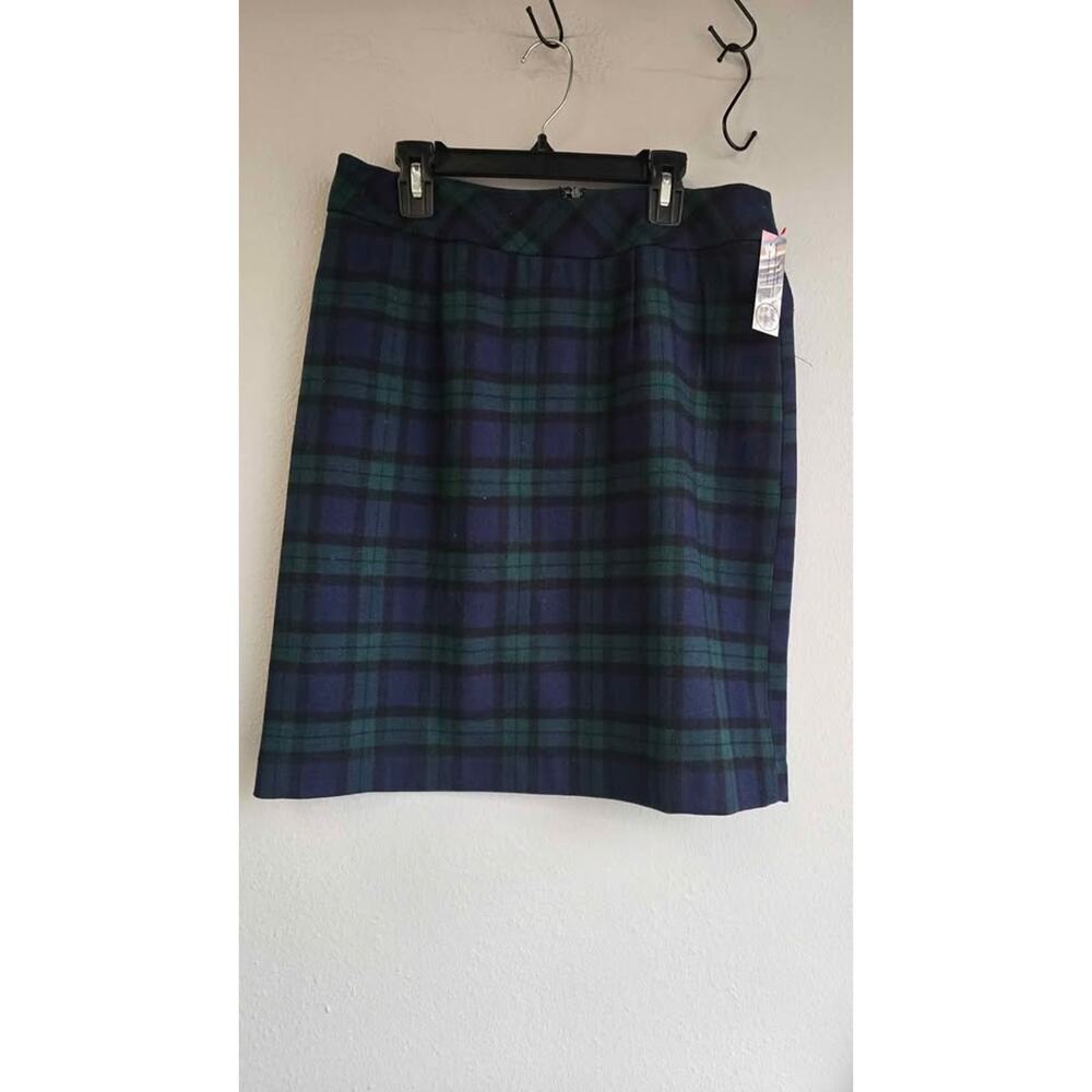 Chadwicks of Boston Black Watch Plaid Wool Blend Pencil Skirt 06P